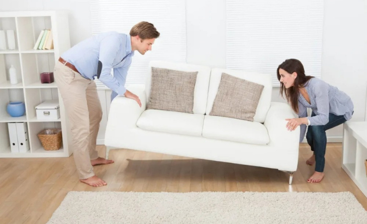 biohacking couples re-arrange their sofa to mitigate negative energies at home